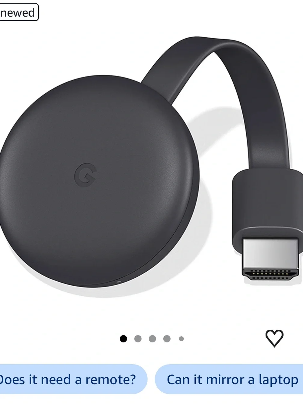Google Chromecast (3rd Generation) Media Streamer - Black
